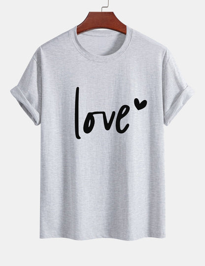 Regular Fit Love Print Cotton T-Shirt