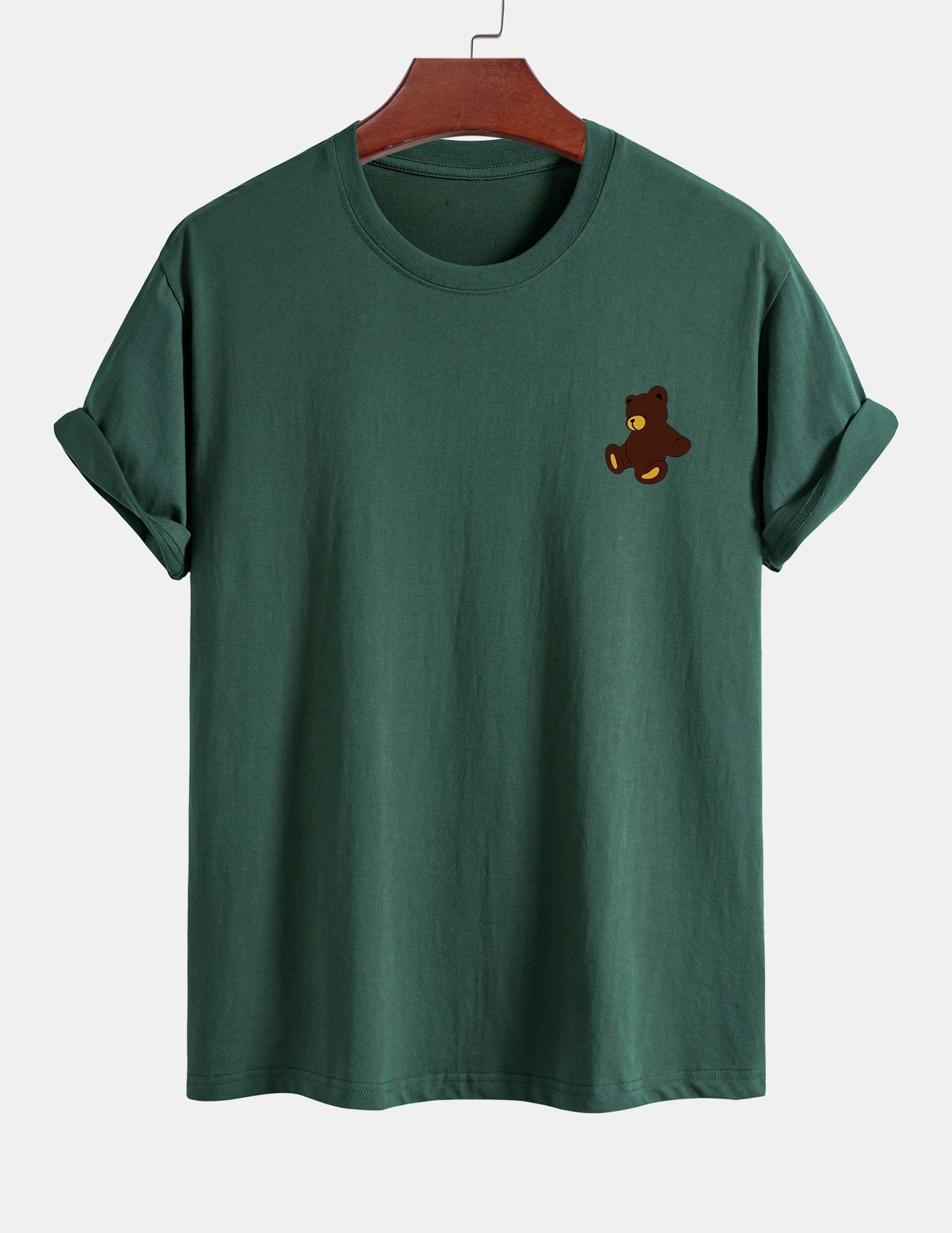 Regular Fit Teddy Bear Print Cotton T-Shirt