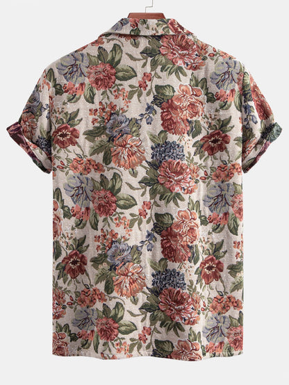 Floral Jacquard Cuban Shirt & Shorts