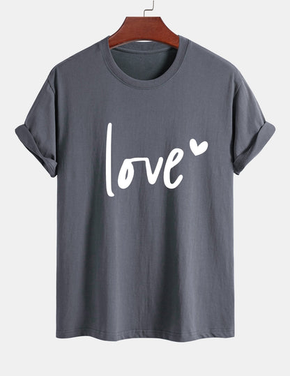 Regular Fit Love Print Cotton T-Shirt
