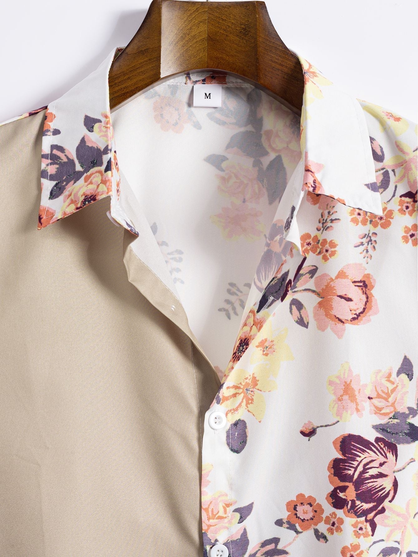 Floral Patchwork  Print Button Up Shirt