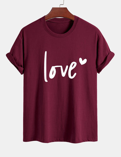 Regular Fit Love Print Cotton T-Shirt
