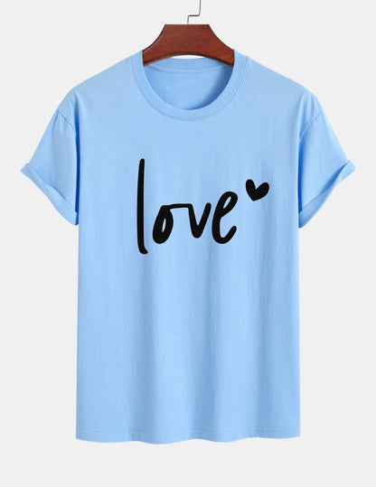 Regular Fit Love Print Cotton T-Shirt