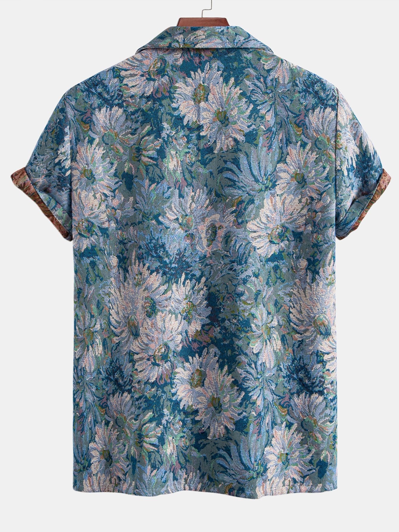 Painted Floral Jacquard Cuban Shirt