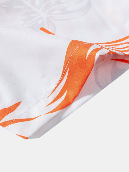 Leaf Print Button Up Shirt