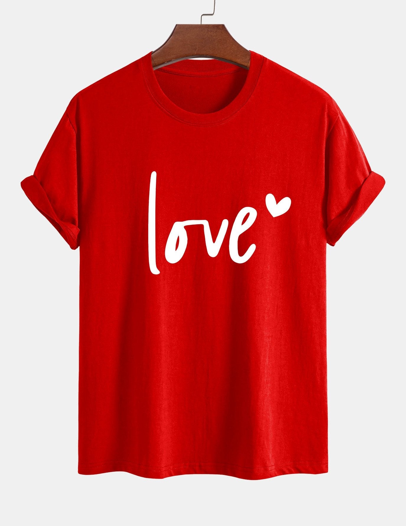Regular Fit Love Print Cotton T-Shirt