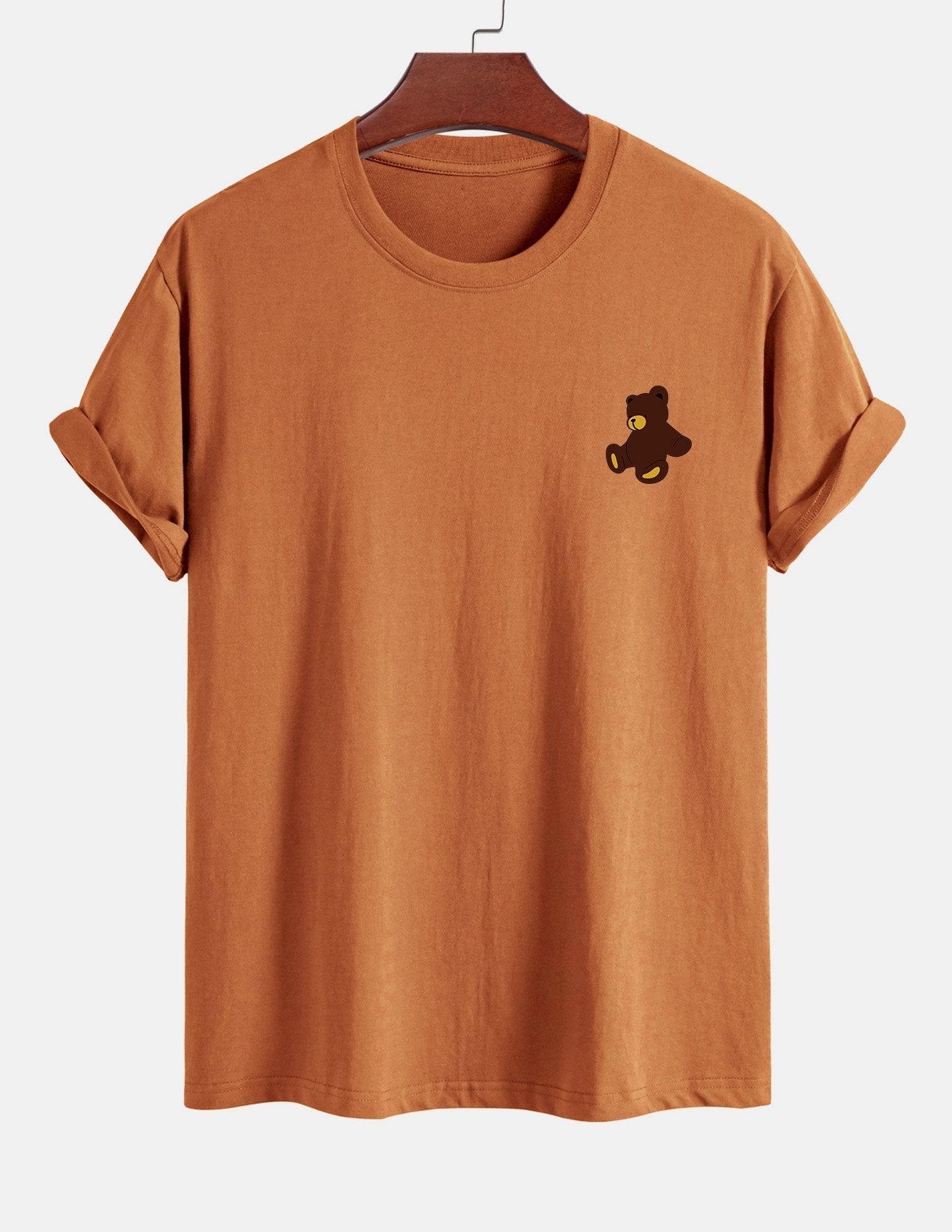 Regular Fit Teddy Bear Print Cotton T-Shirt