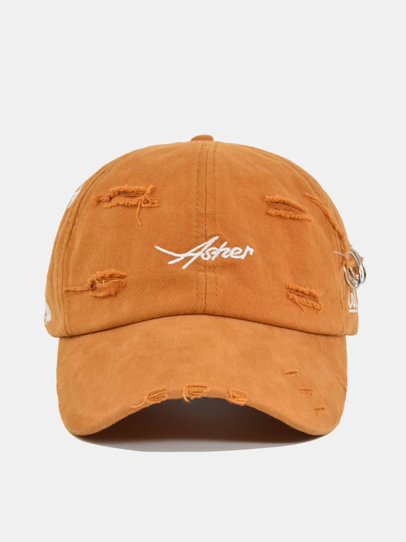 Retro Asher Embroidery Washed Distressed Baseball Cap