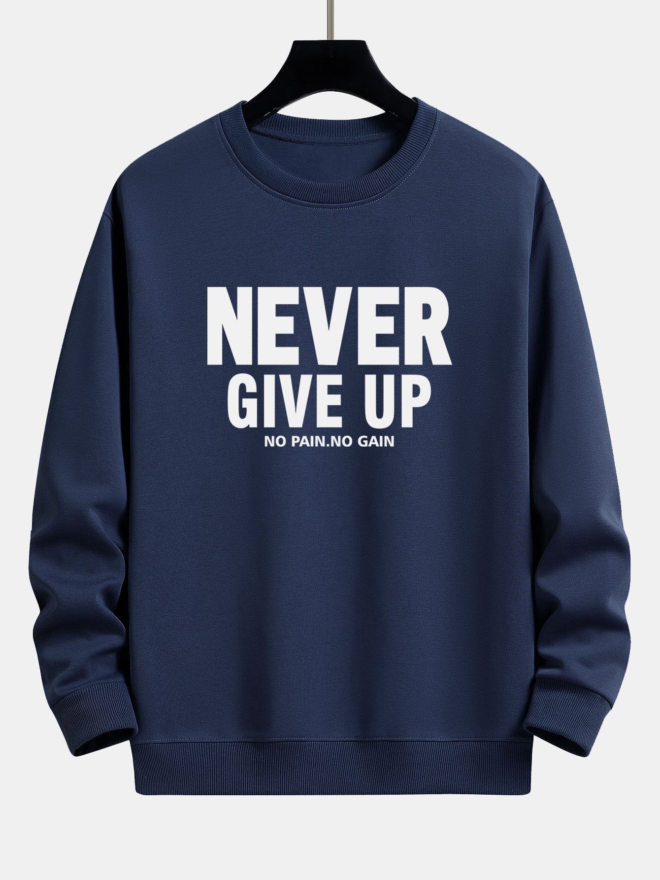 Never Give Up Print Relax Fit Sweatshirt