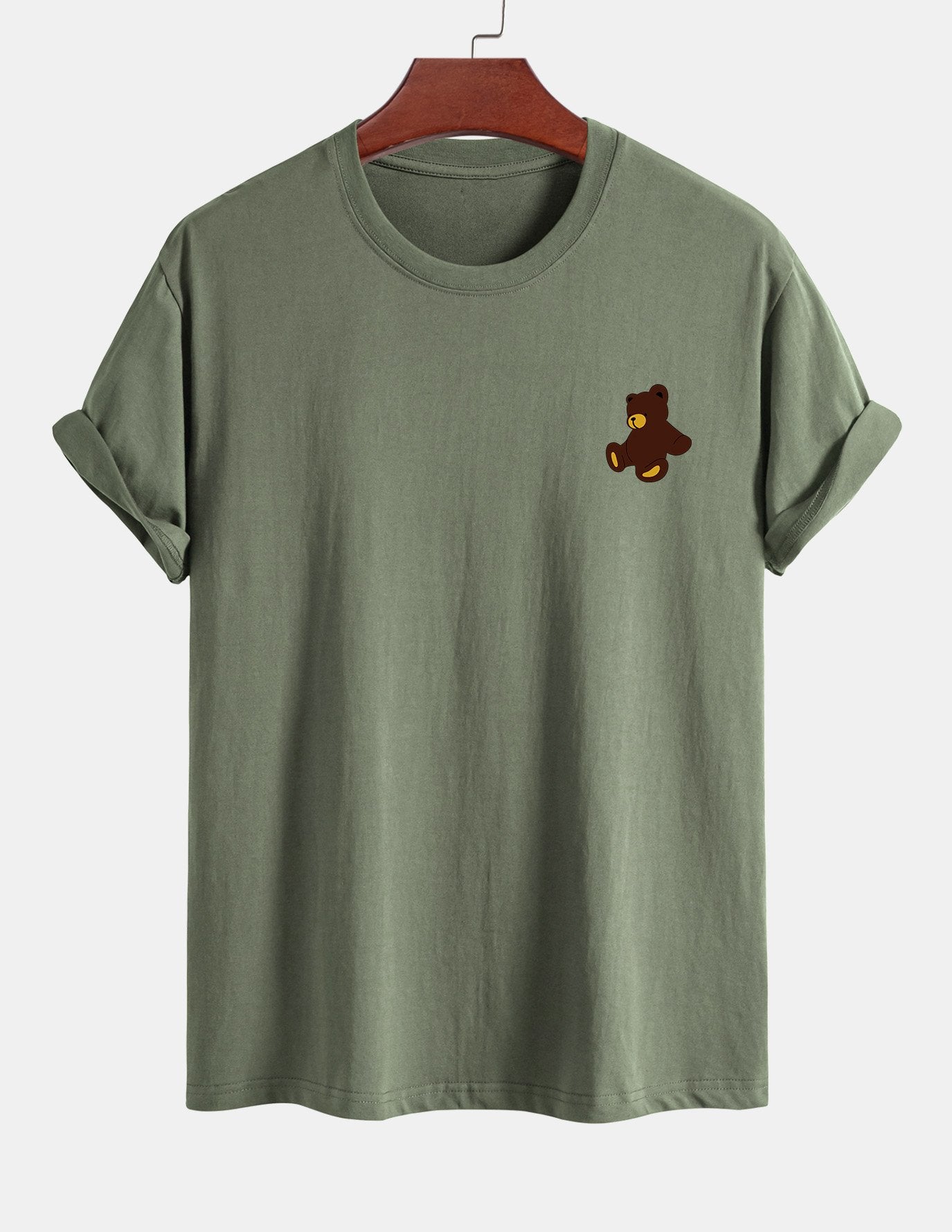 Regular Fit Teddy Bear Print Cotton T-Shirt