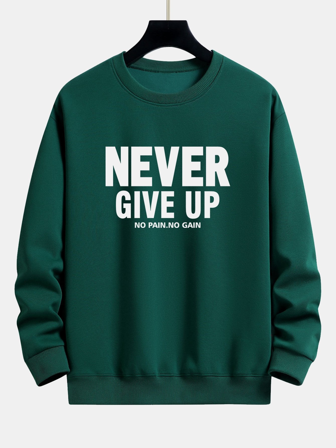 Never Give Up Print Relax Fit Sweatshirt