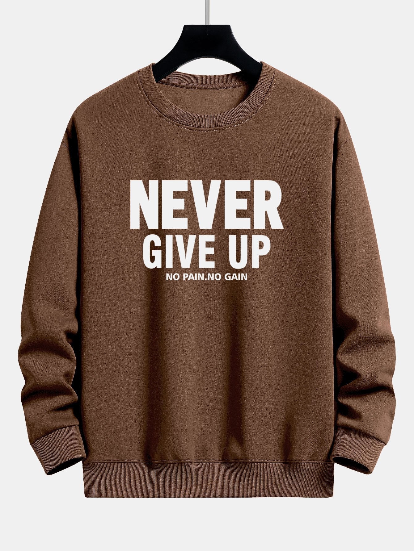 Never Give Up Print Relax Fit Sweatshirt