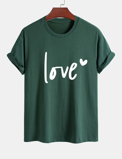 Regular Fit Love Print Cotton T-Shirt