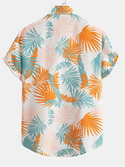 Leaf Print Button Up Shirt