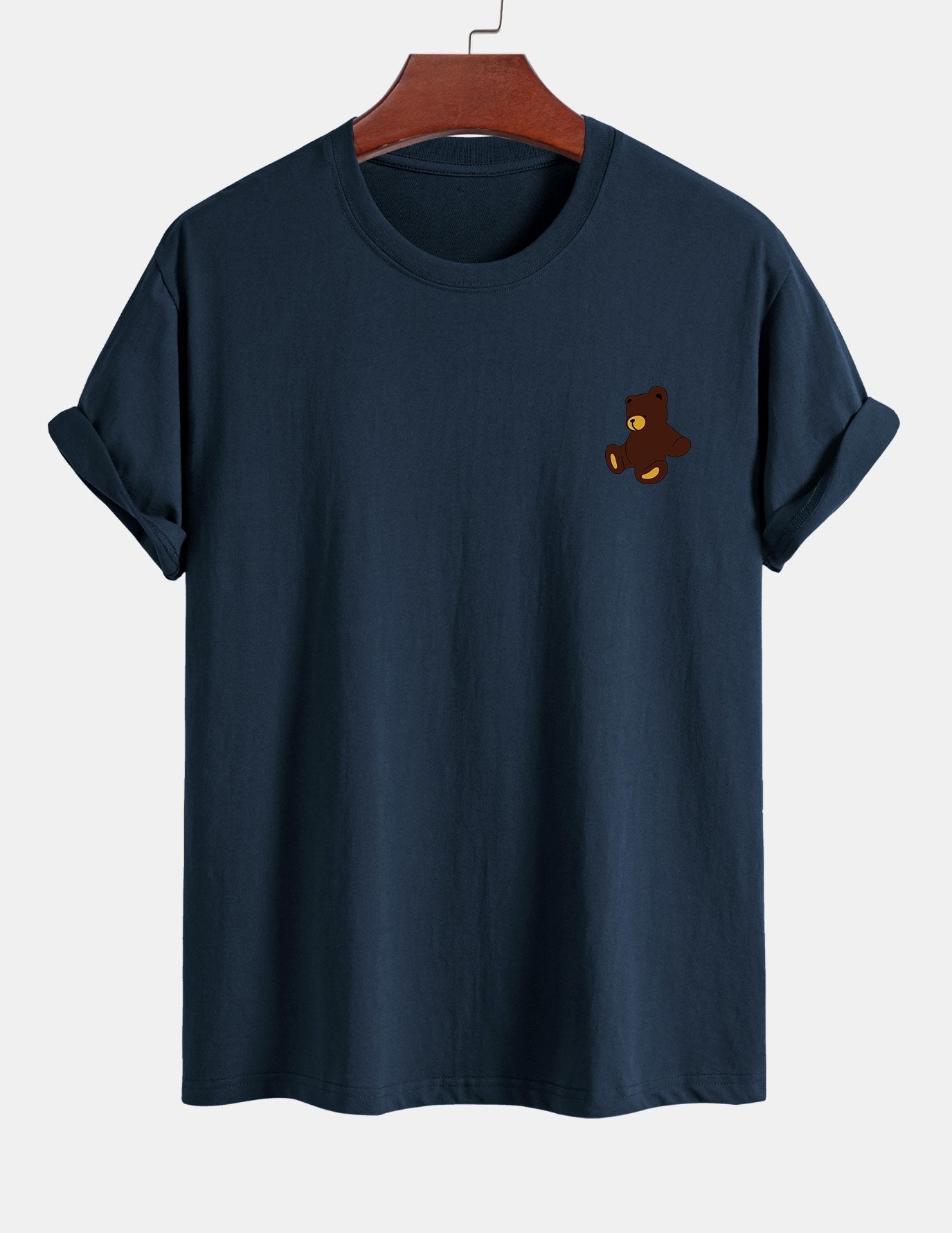 Regular Fit Teddy Bear Print Cotton T-Shirt