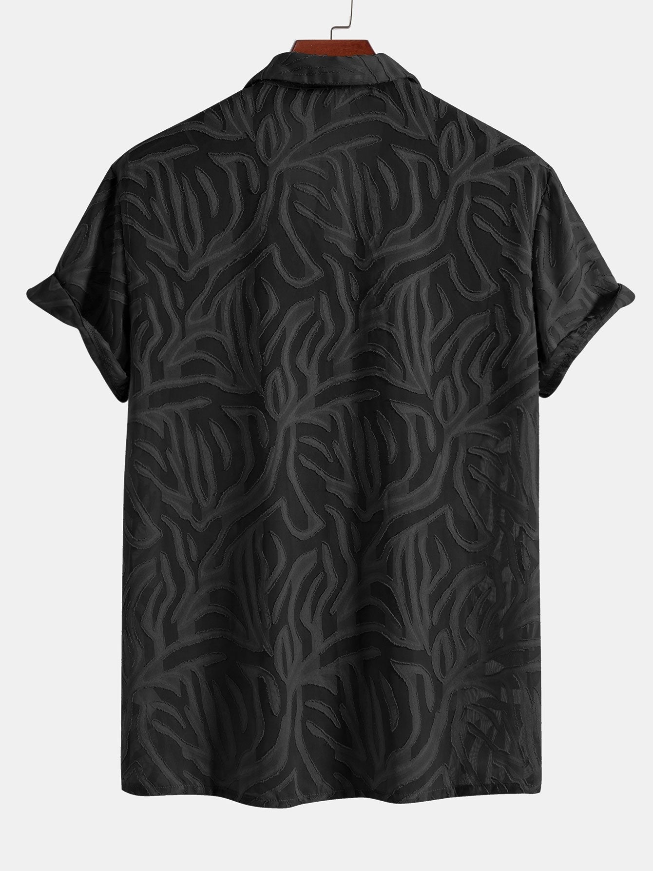 Jacquard Texture Cuban Shirt & Straight Leg Linen Pants