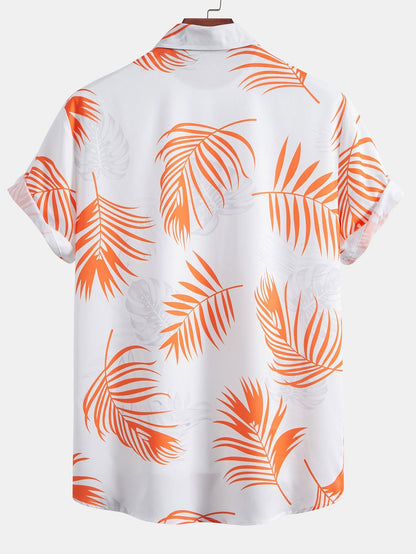 Leaf Print Button Up Shirt